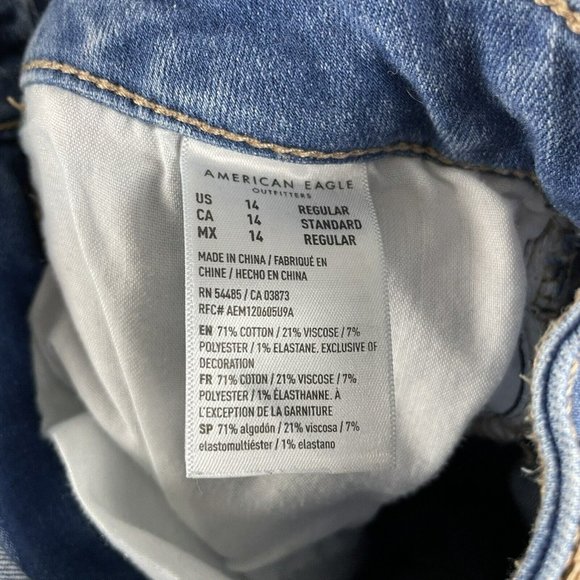 American eagle next level stretch Jegging 14 reg distressed raw hem medium Wash - Picture 8 of 10